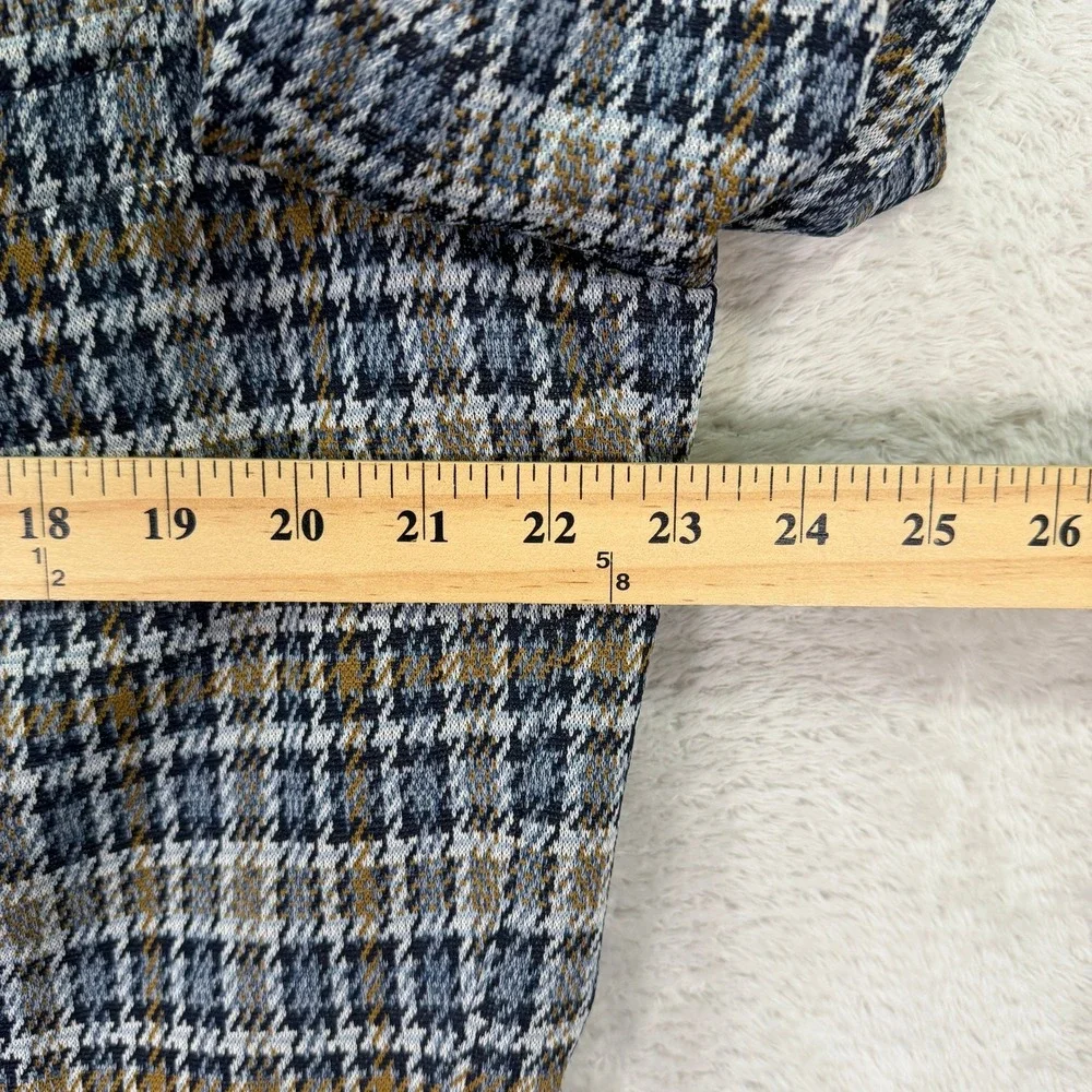 Vintage Sears Men 44XL Travelknit Blazer The Mens Store Blue Brown Plaid 70s USA
